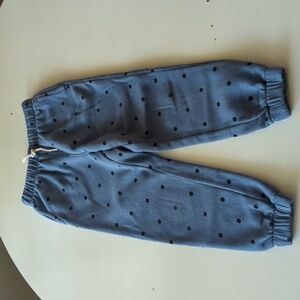 EUC CUTE Gap girls sweatpants joggers size 6/7 polka dots on blue cotton